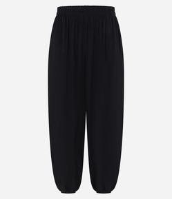 Calça Boho Balloon em Viscose com Elástico no Cós e Barra