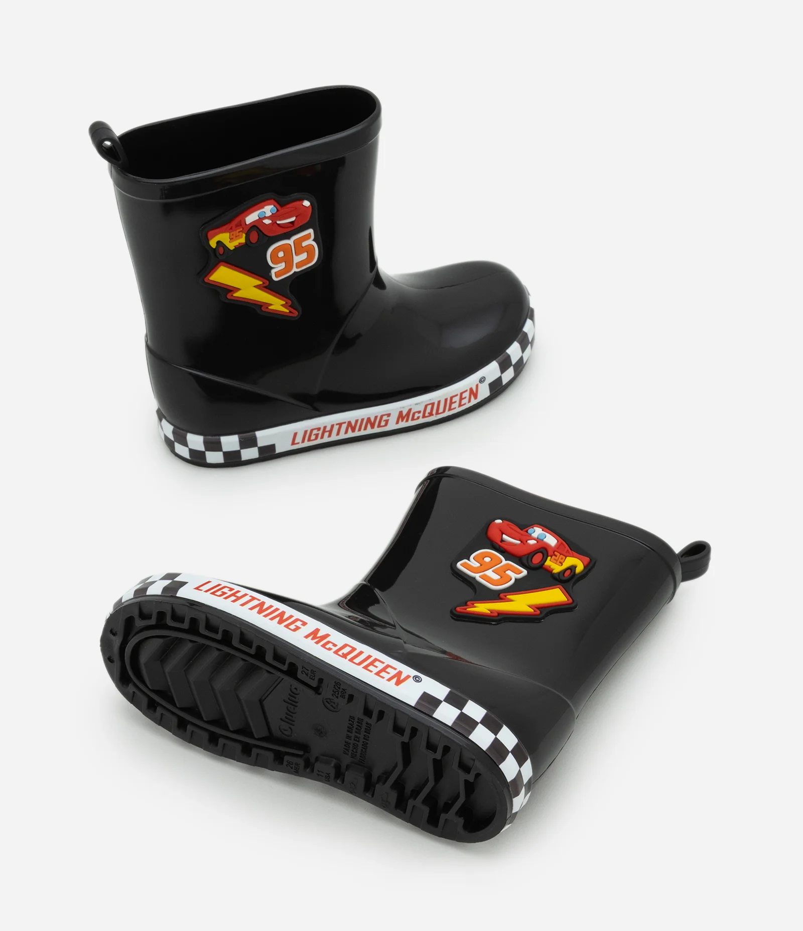 Galocha Infantil com Estampa Relâmpago McQueen – Tam 21 a 28 Preto 3