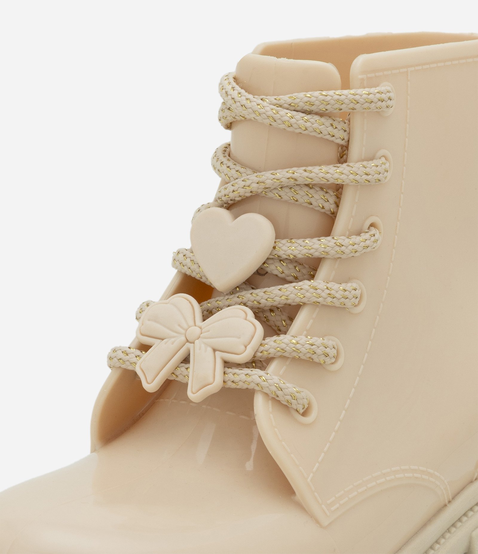 Bota Infantil Coturno com Apliques no Cadarço – Tam 26 a 32 Off White 3