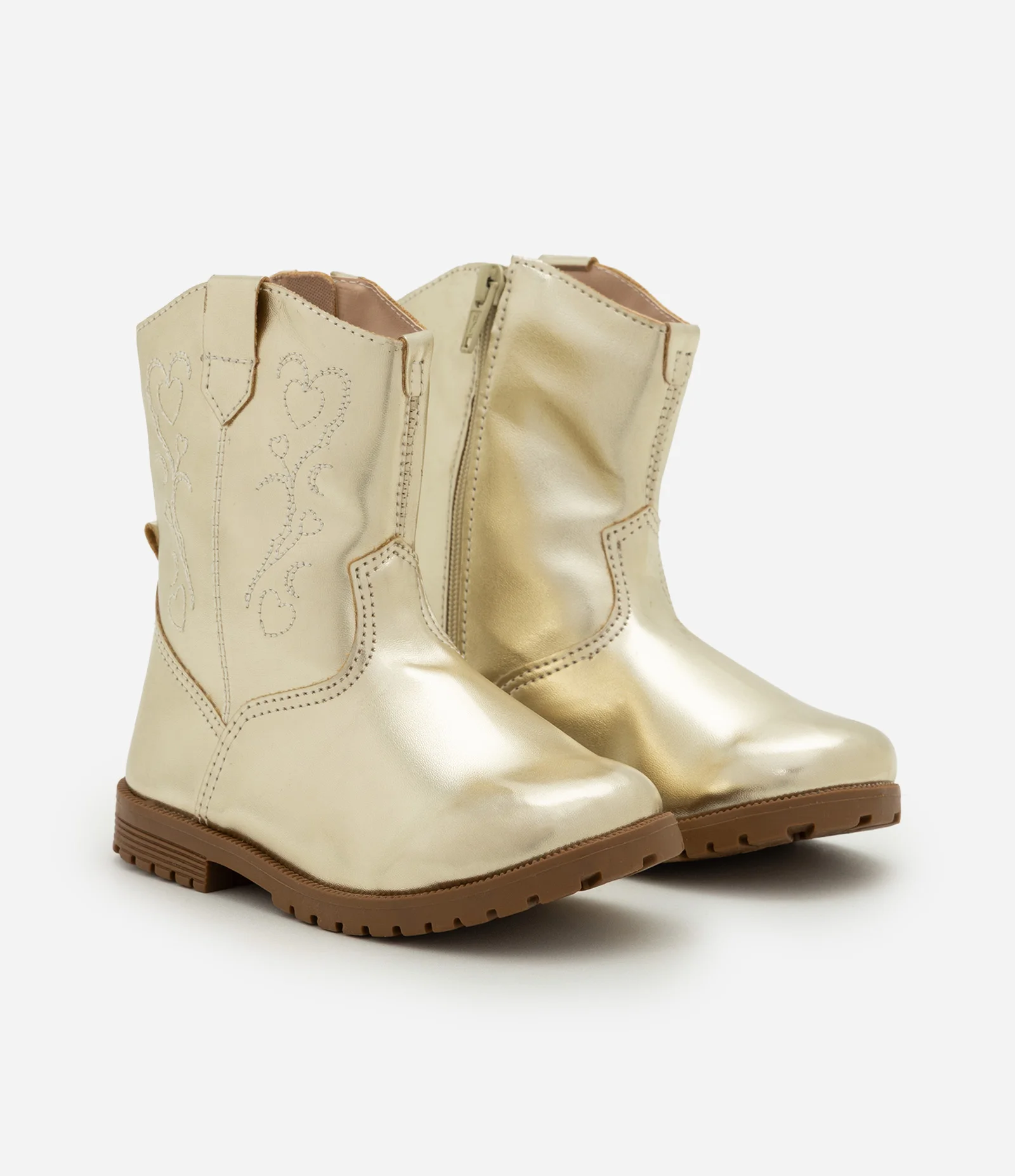 Bota Infantil Western com Zíper – Tam 20 a 27 Dourado 1