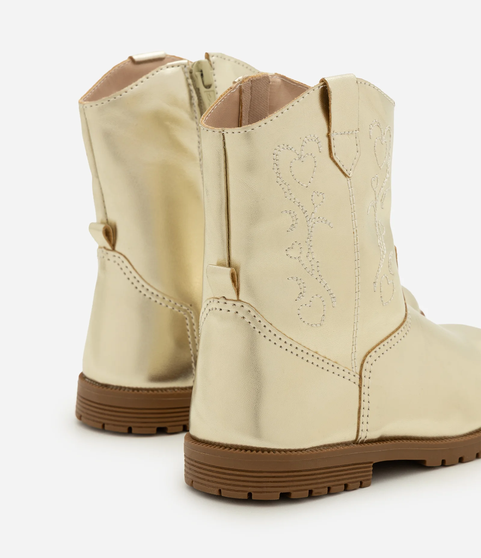 Bota Infantil Western com Zíper – Tam 20 a 27 Dourado 3