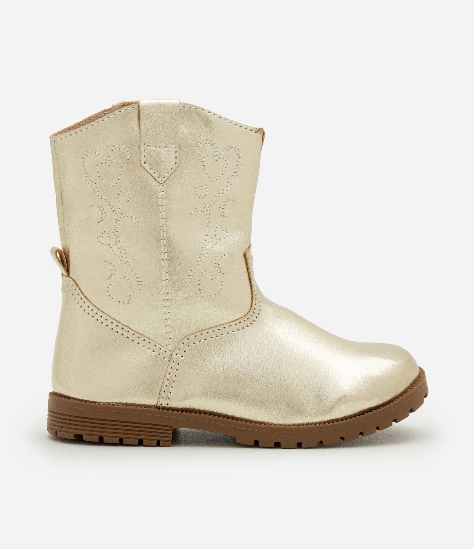 Bota Infantil Western com Zíper – Tam 20 a 27 Dourado 5