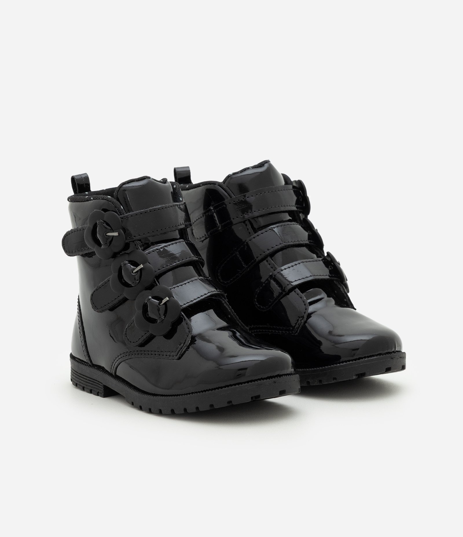 Bota Infantil Cano Médio com Fivela Flor – Tam 20 a 27 Preto 1