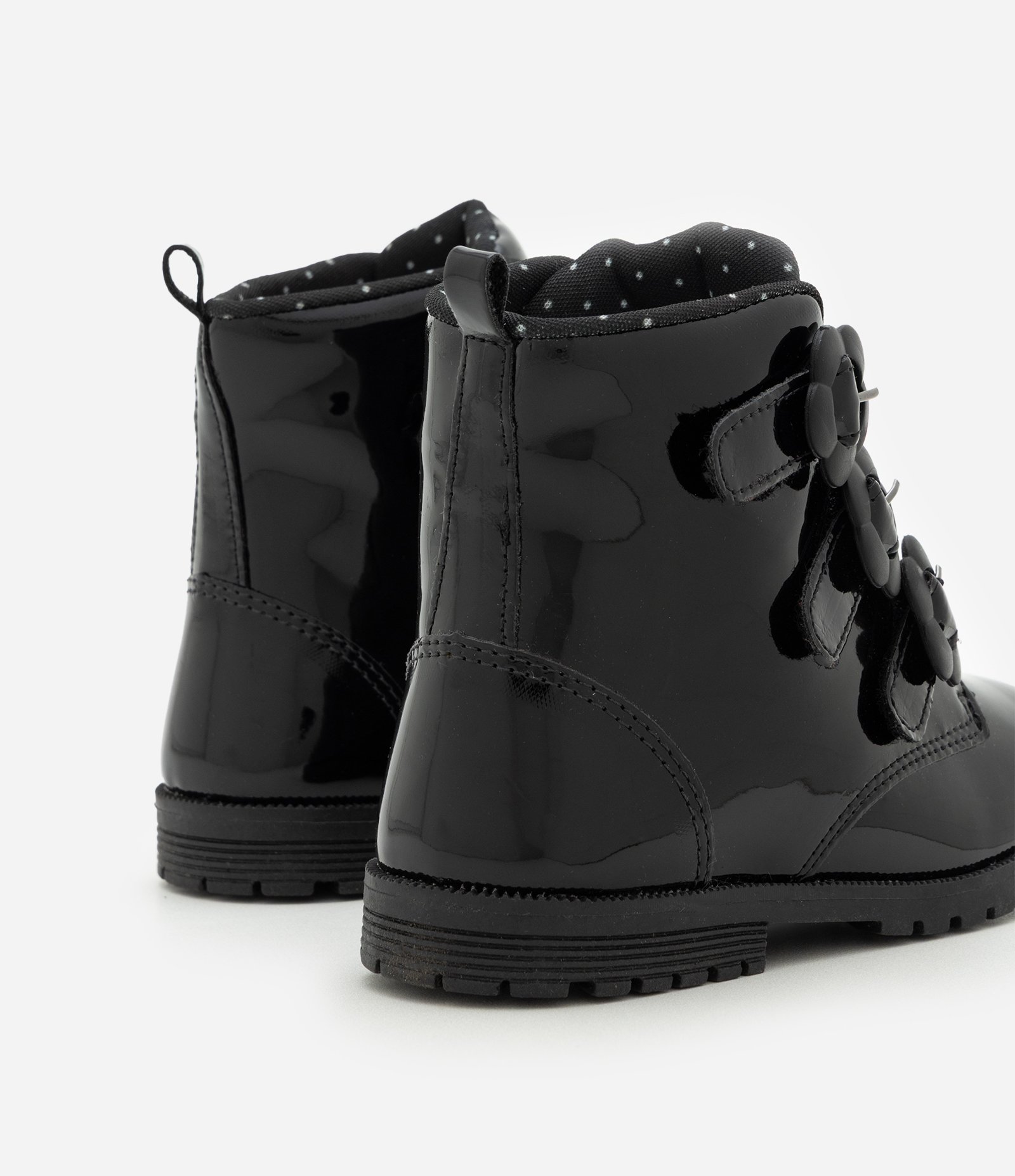 Bota Infantil Cano Médio com Fivela Flor – Tam 20 a 27 Preto 2