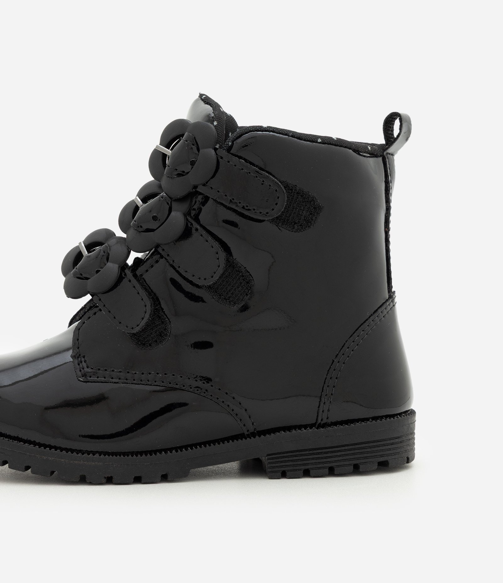 Bota Infantil Cano Médio com Fivela Flor – Tam 20 a 27 Preto 3