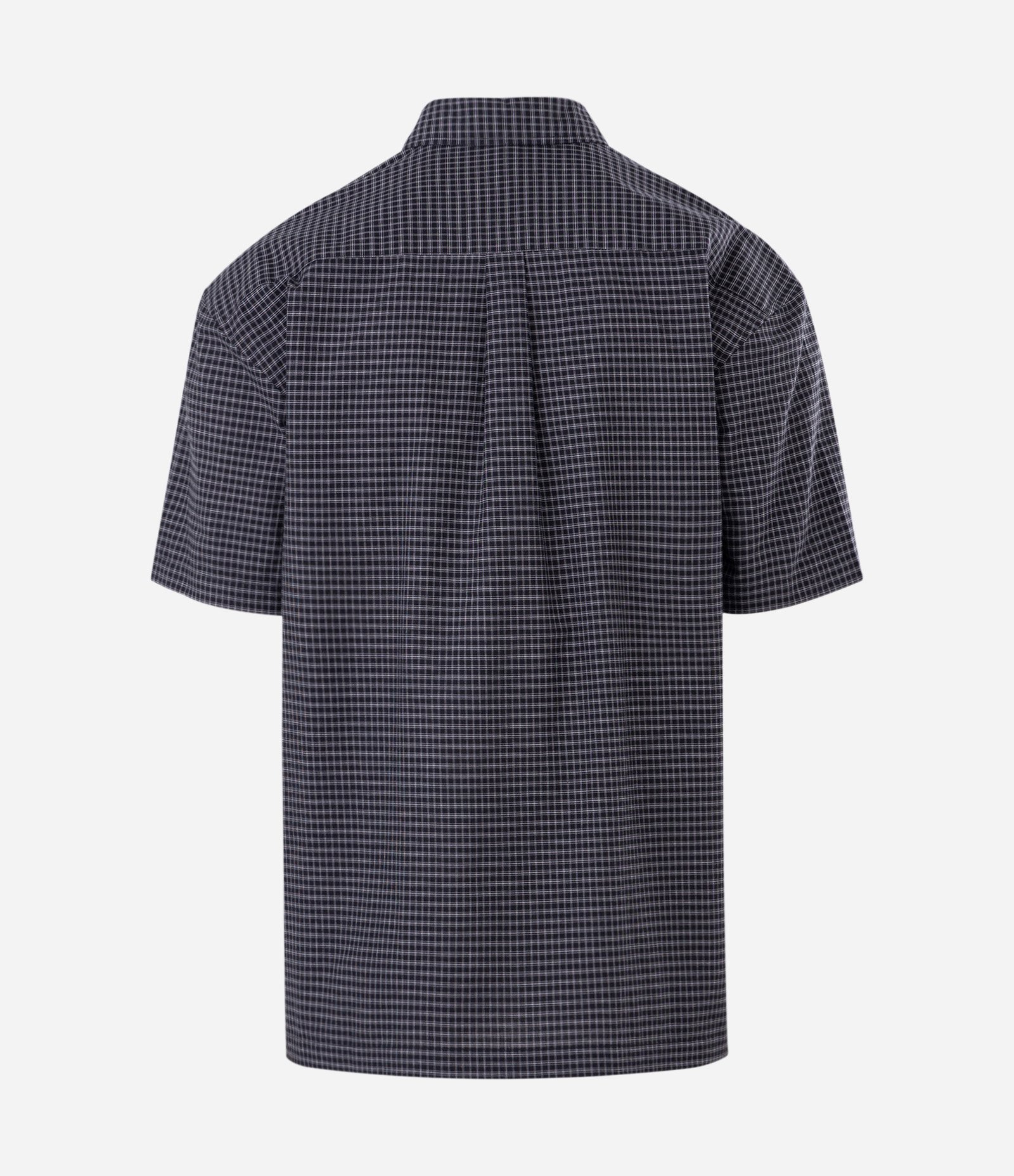Camisa Manga Curta em Tricoline Xadrez Preto 6