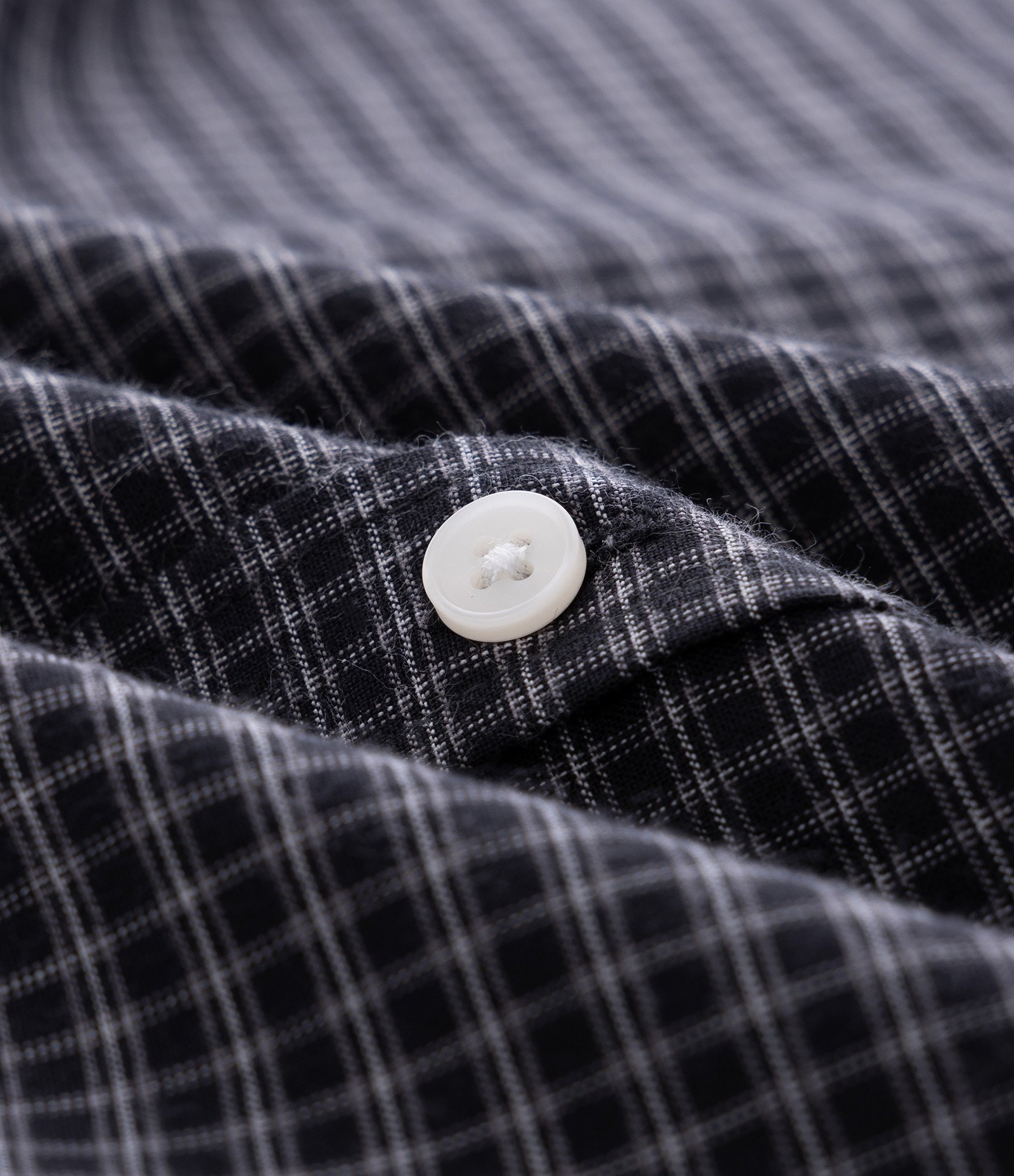 Camisa Manga Curta em Tricoline Xadrez Preto 7