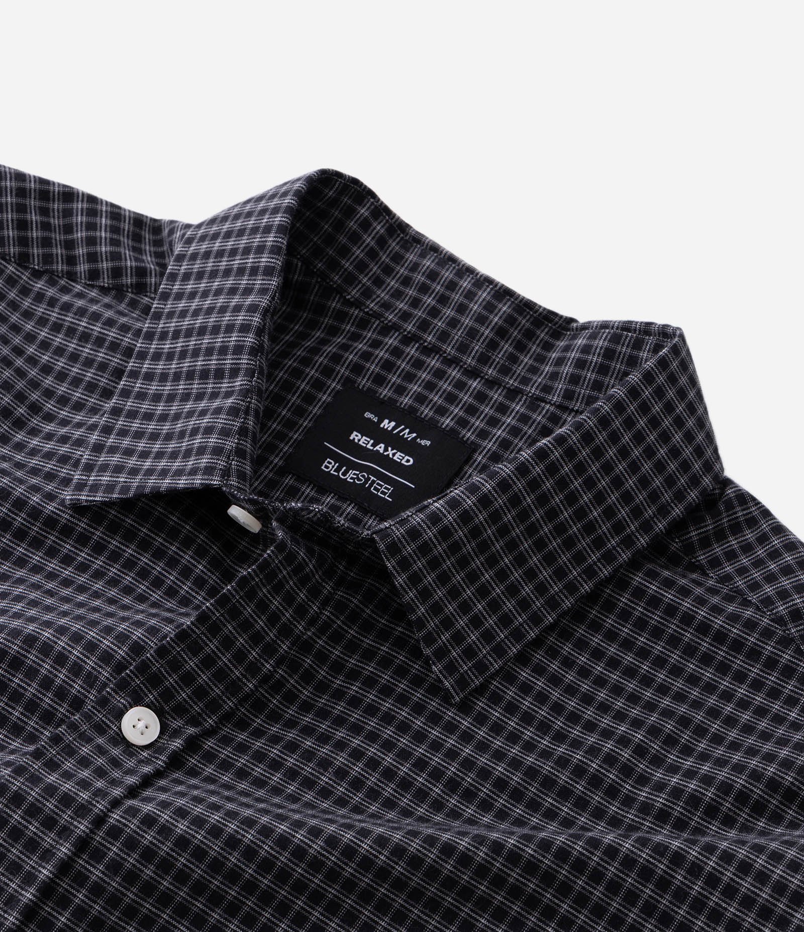 Camisa Manga Curta em Tricoline Xadrez Preto 8