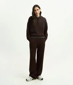 Calça Reta em Modal com Amarração