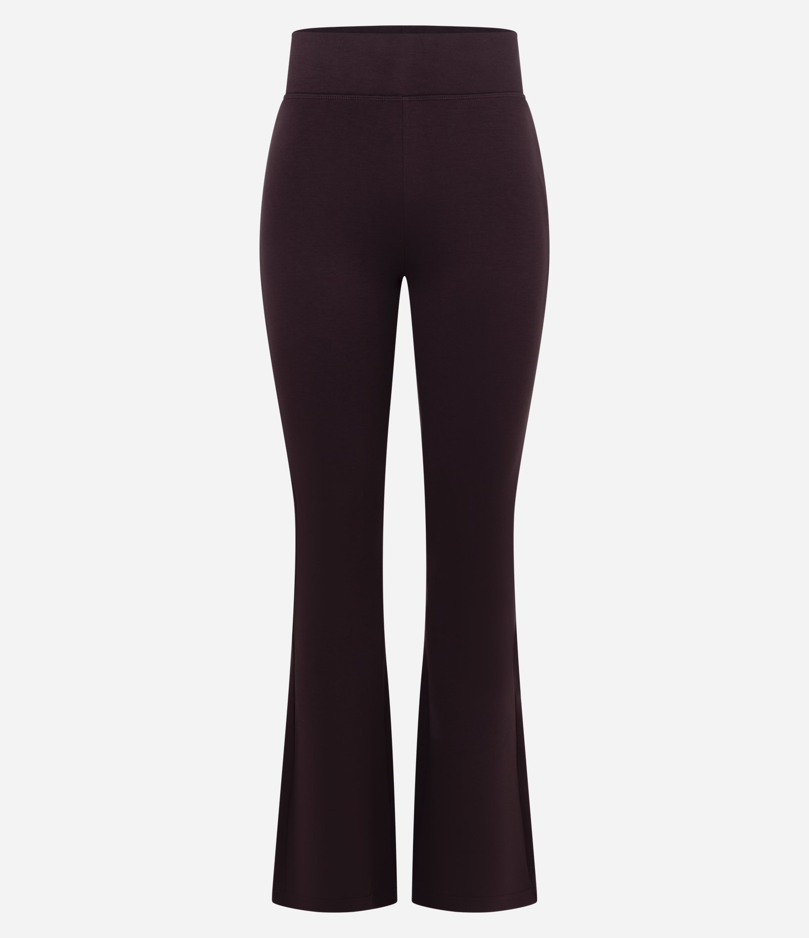 Calça Flare em Microfibra com Cós Largo Marrom 1