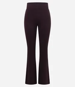 Calça Flare em Microfibra com Cós Largo