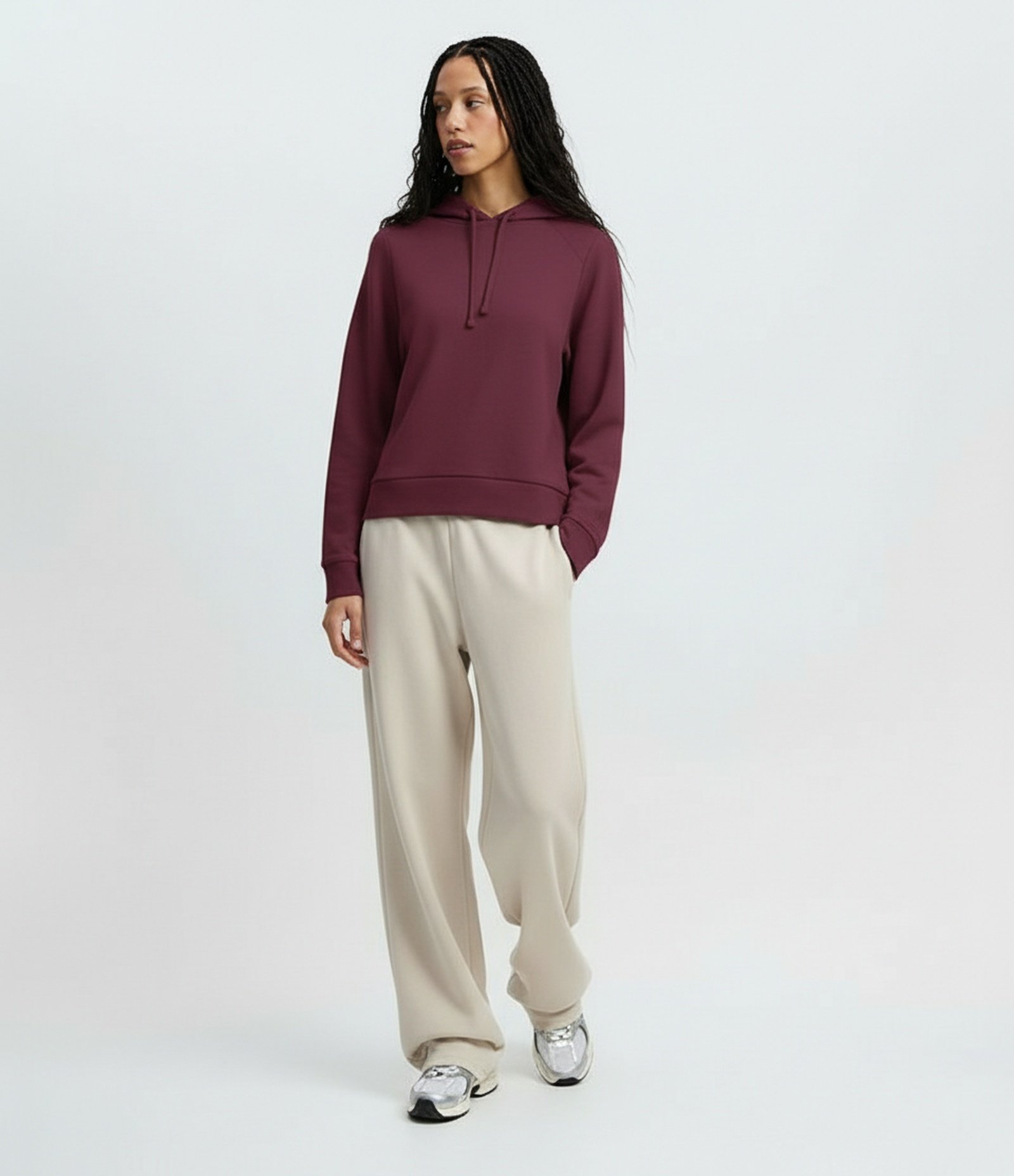 Blusão Oversized em Modal com Capuz Vermelho 1