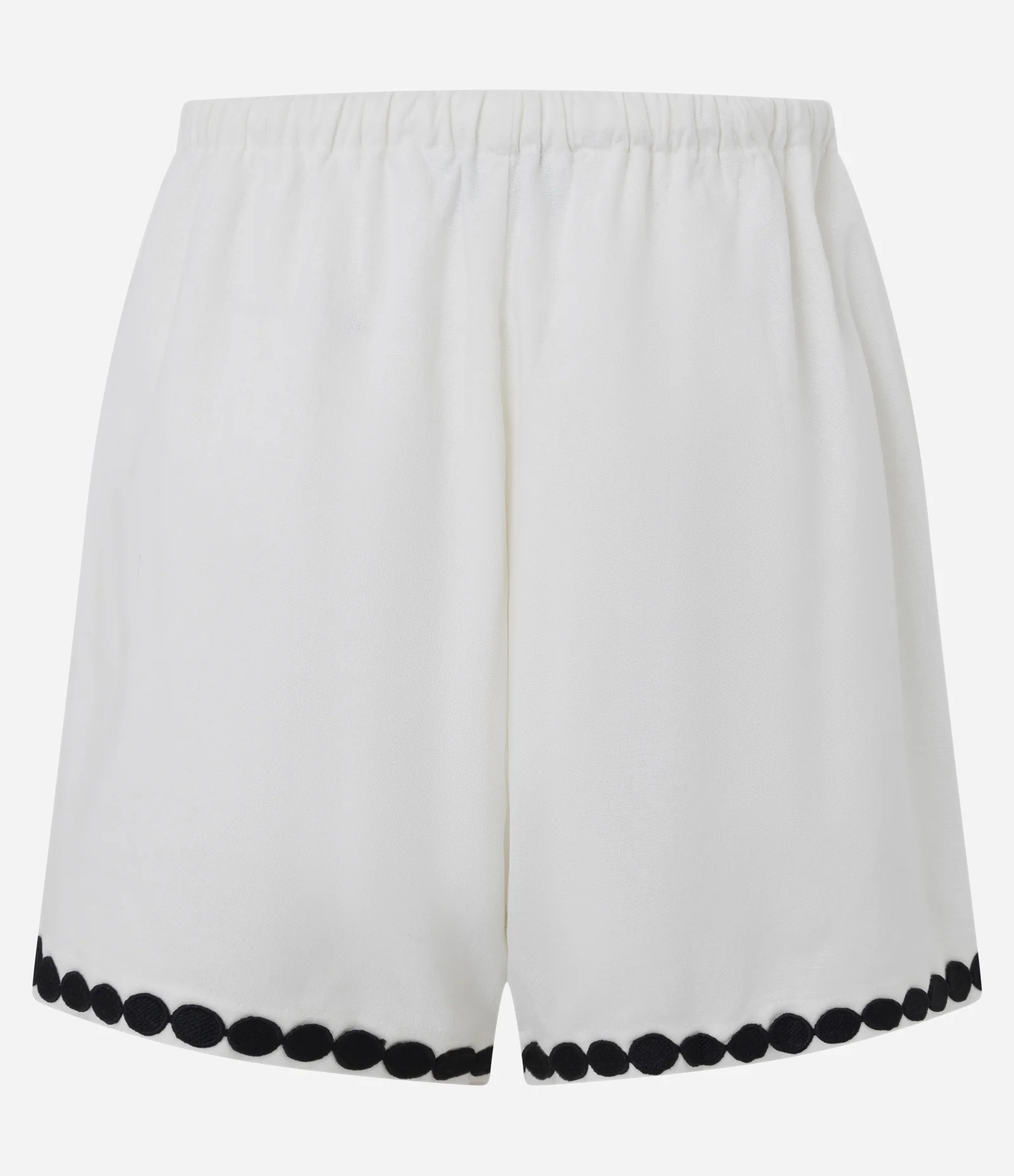 Short em Viscolinho com Bordados na Barra Branco 2