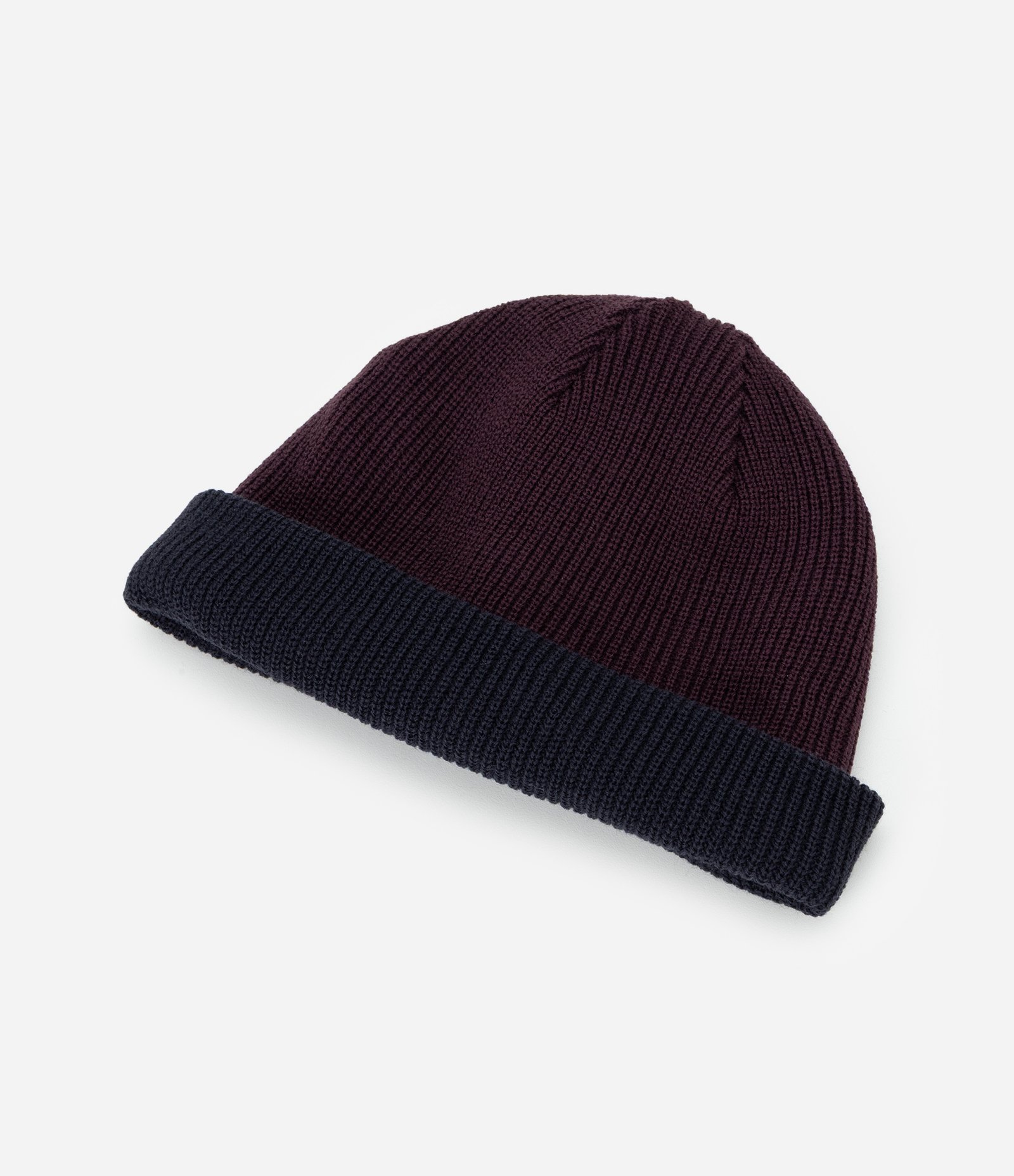 Touca em  Efeito Tricô com Dobra e Dupla Face Bicolor Azul 6