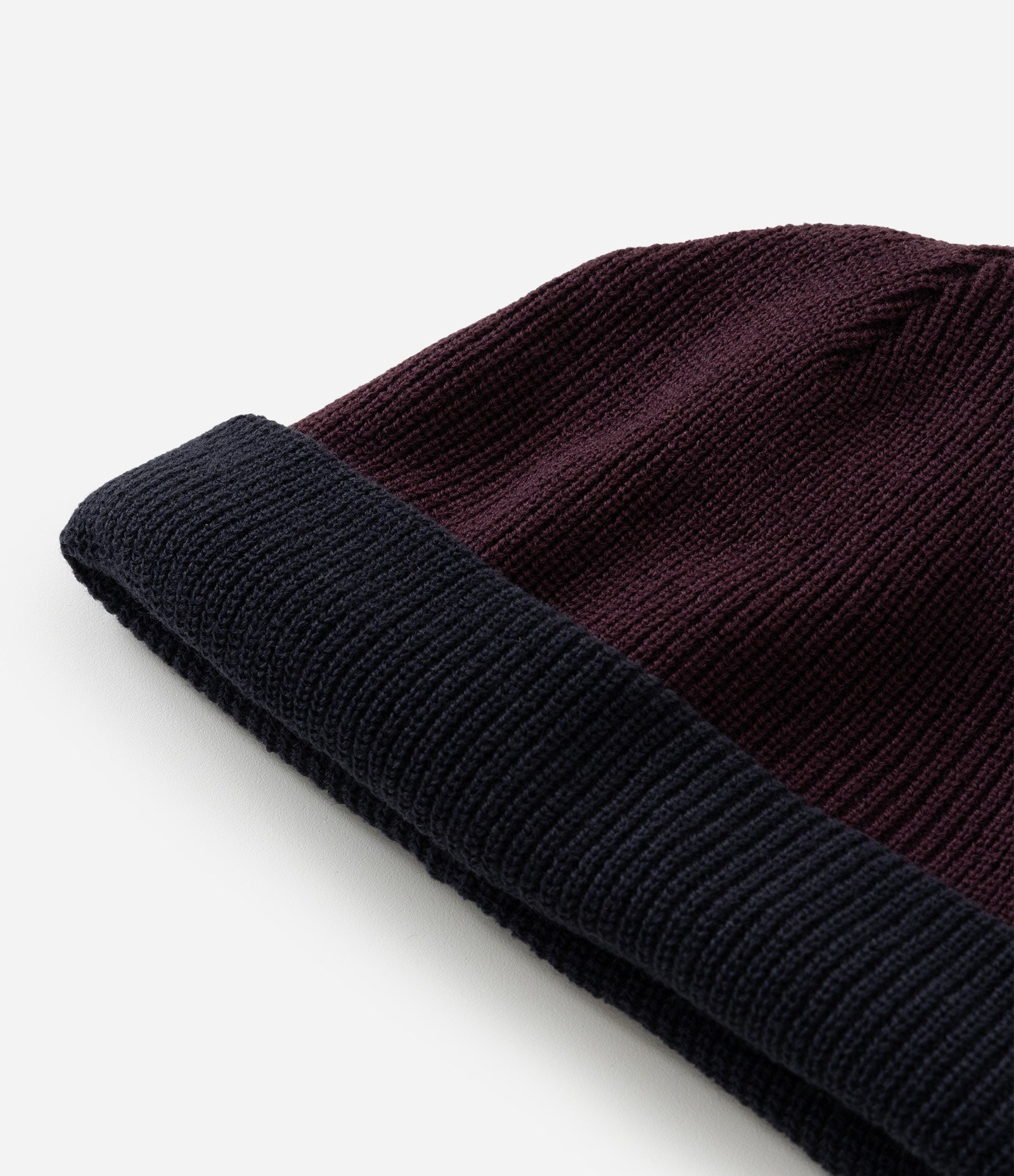 Touca em  Efeito Tricô com Dobra e Dupla Face Bicolor Azul 7