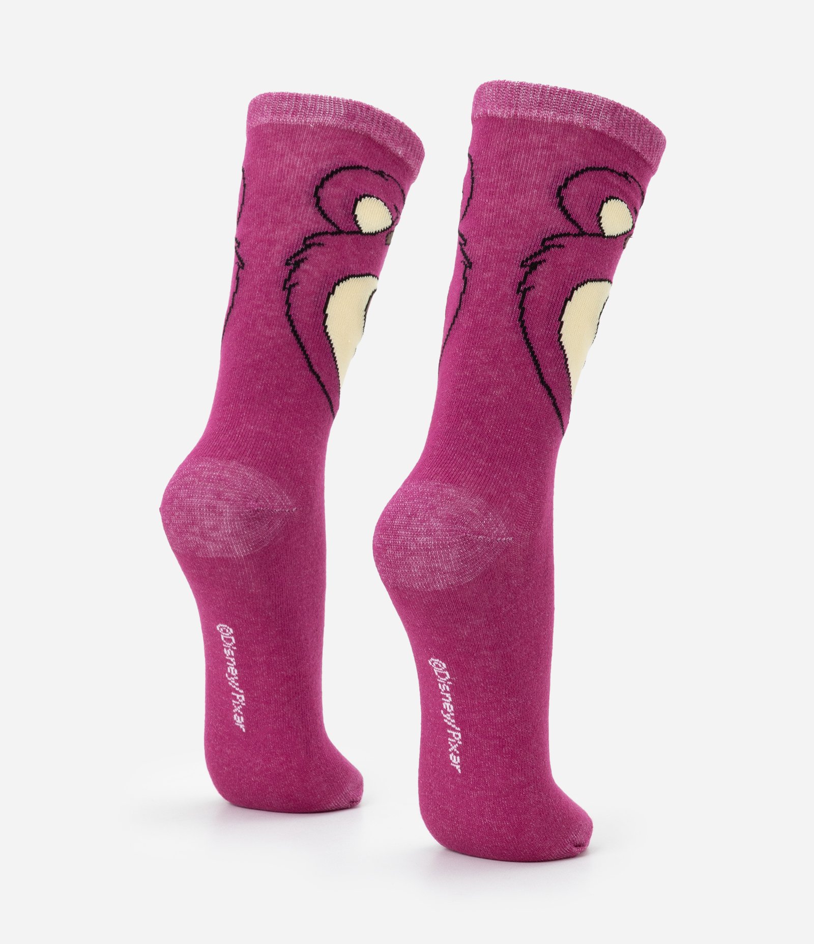 Meia Cano Alto em Algodão com Estampa Lotso Toy Story Rosa Escuro 3