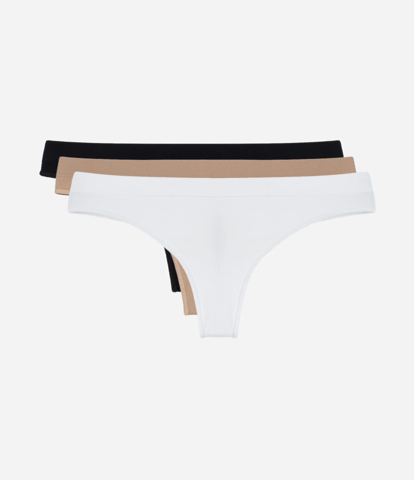 Kit 03 Calcinhas Biquíni Fio Seamless Branco/Preto/Bege 1