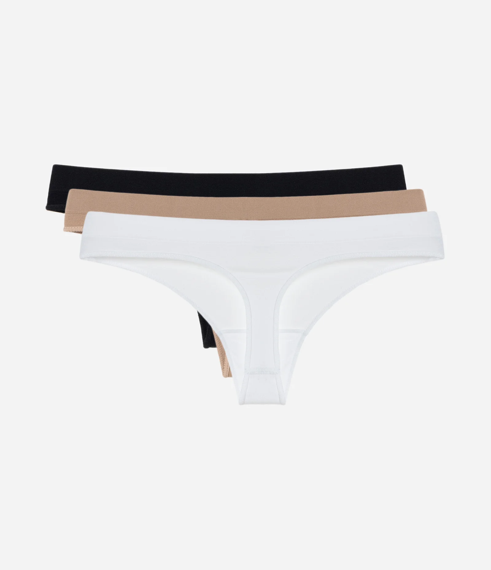 Kit 03 Calcinhas Biquíni Fio Seamless Branco/Preto/Bege 2