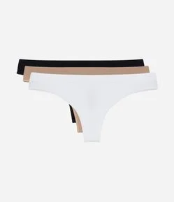 Kit 03 Calcinhas Biquíni Fio Seamless