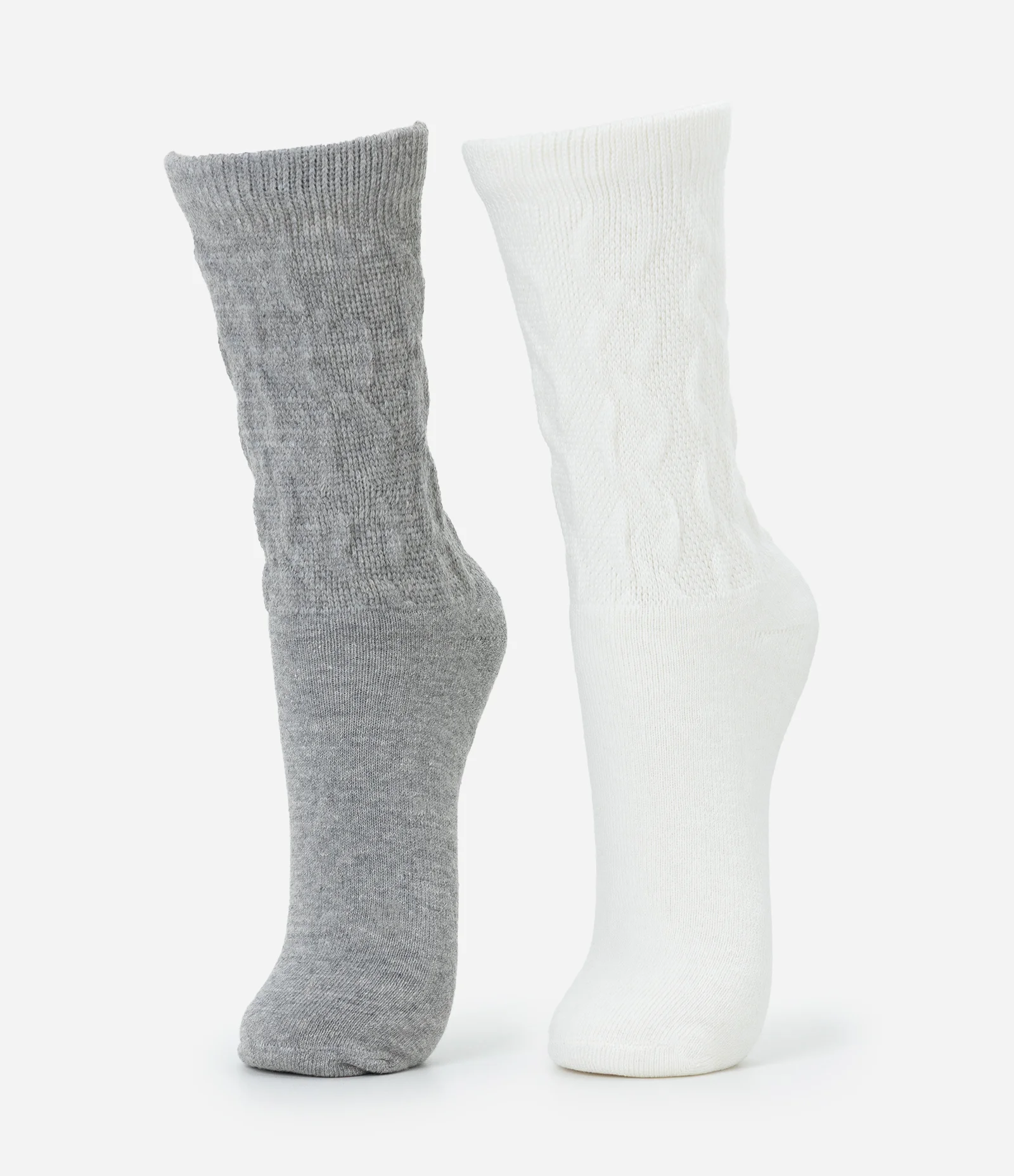 Kit 2 Pares de Meia Cano Médio em Algodão Texturizado Multicores 1