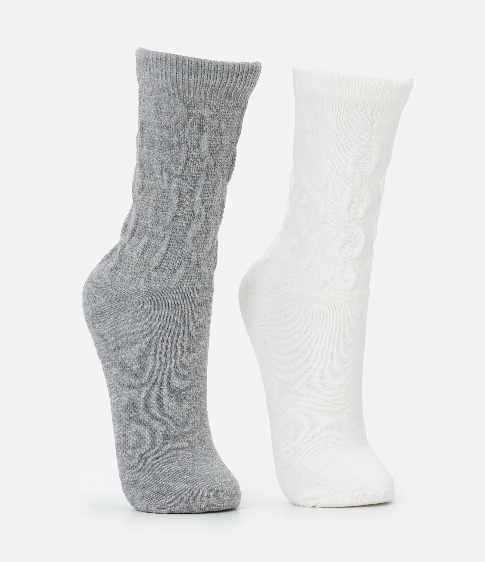 Kit 2 Pares de Meia Cano Médio em Algodão Texturizado Multicores 2