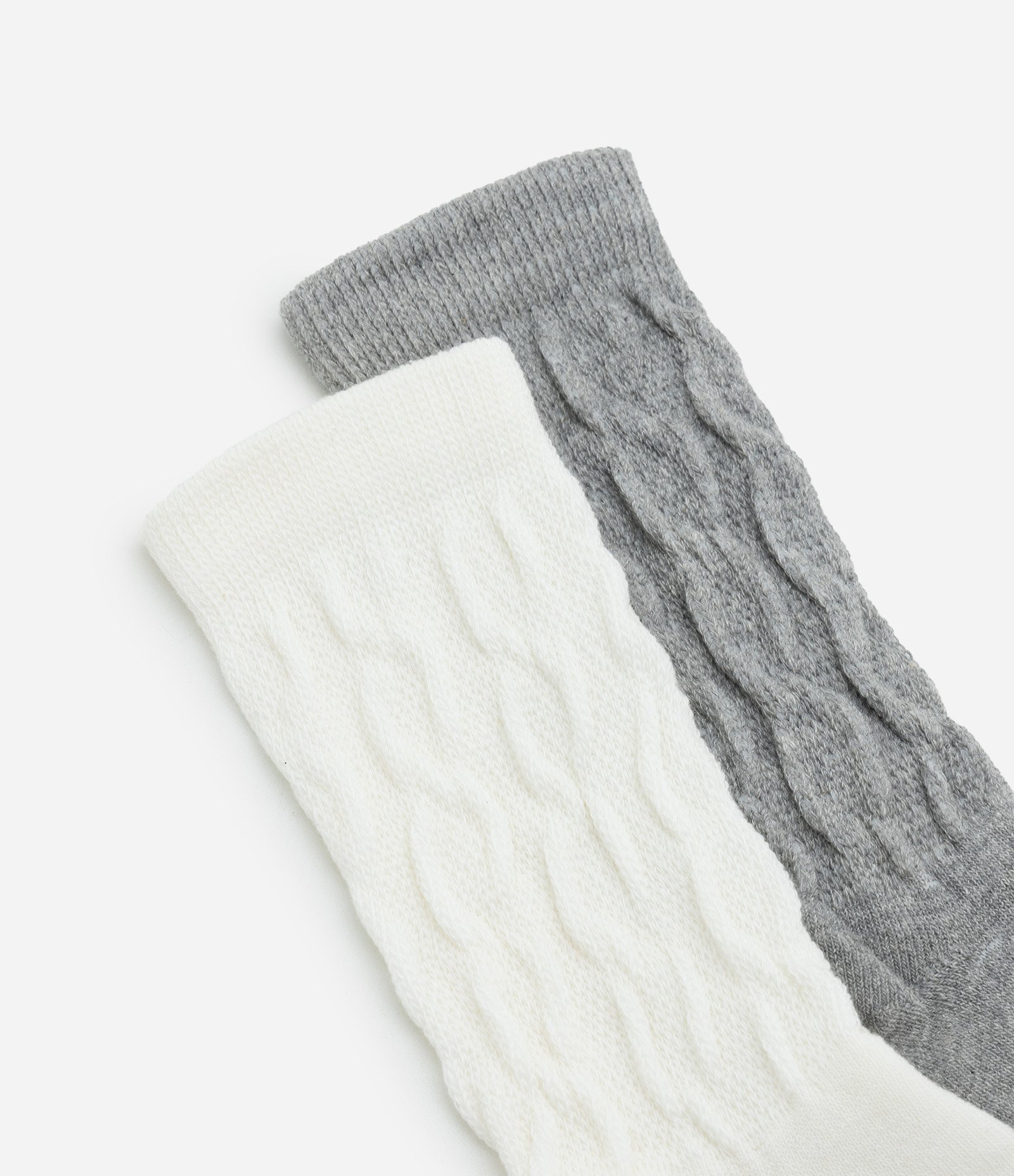 Kit 2 Pares de Meia Cano Médio em Algodão Texturizado Multicores 4