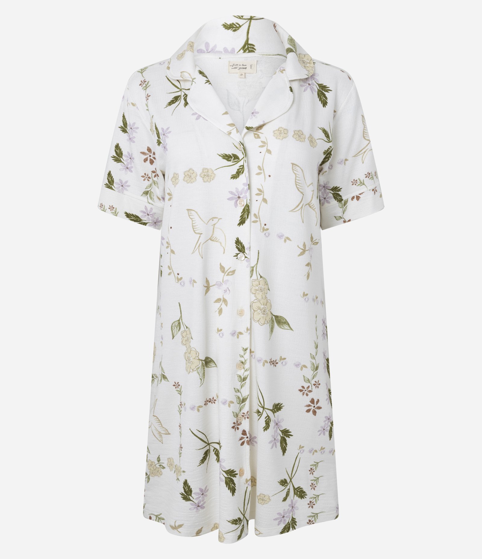 Camisola Americana em Viscolycra com Estampa Floral Branco 3