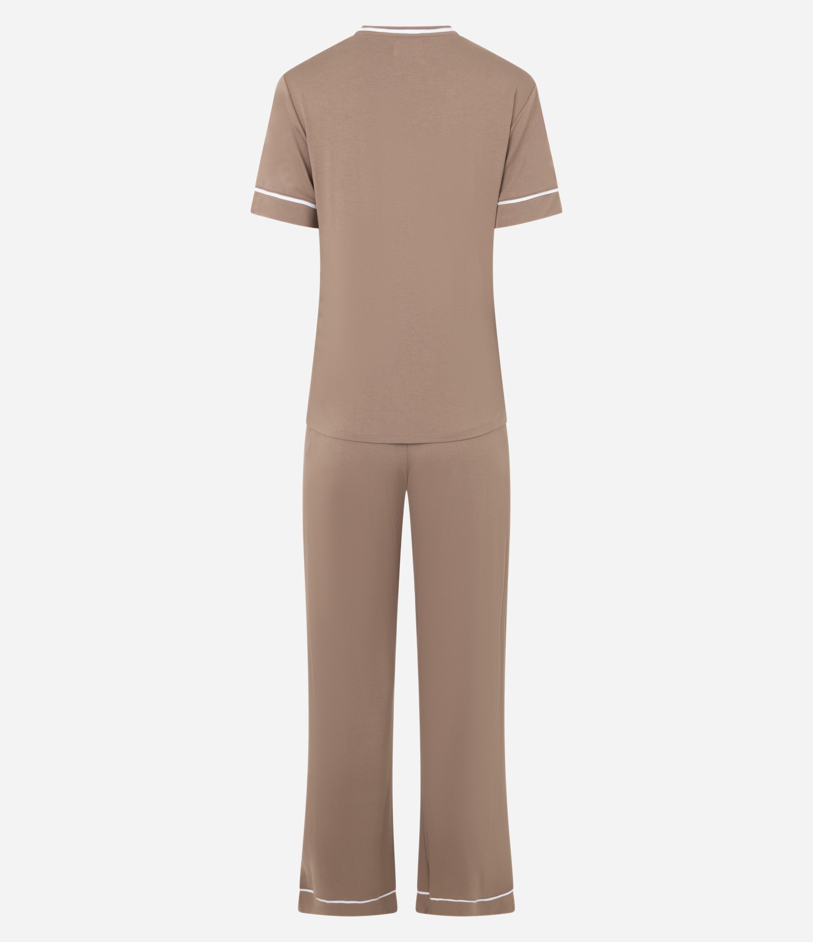 Pijama Longo em Viscolycra com Bolso Marrom 2