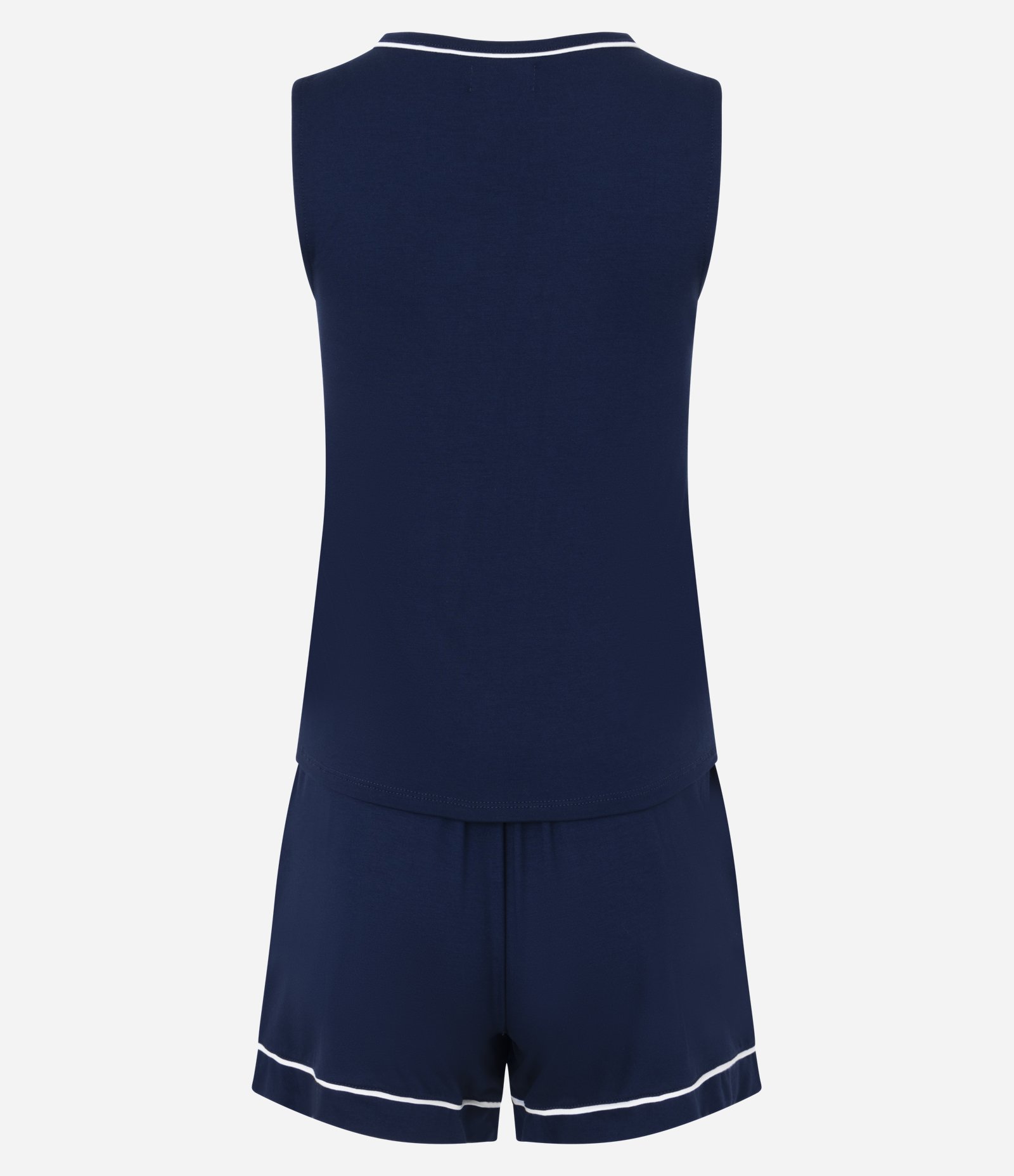 Pijama em Viscolycra com Detalhes em Viés Contrastante Azul 3