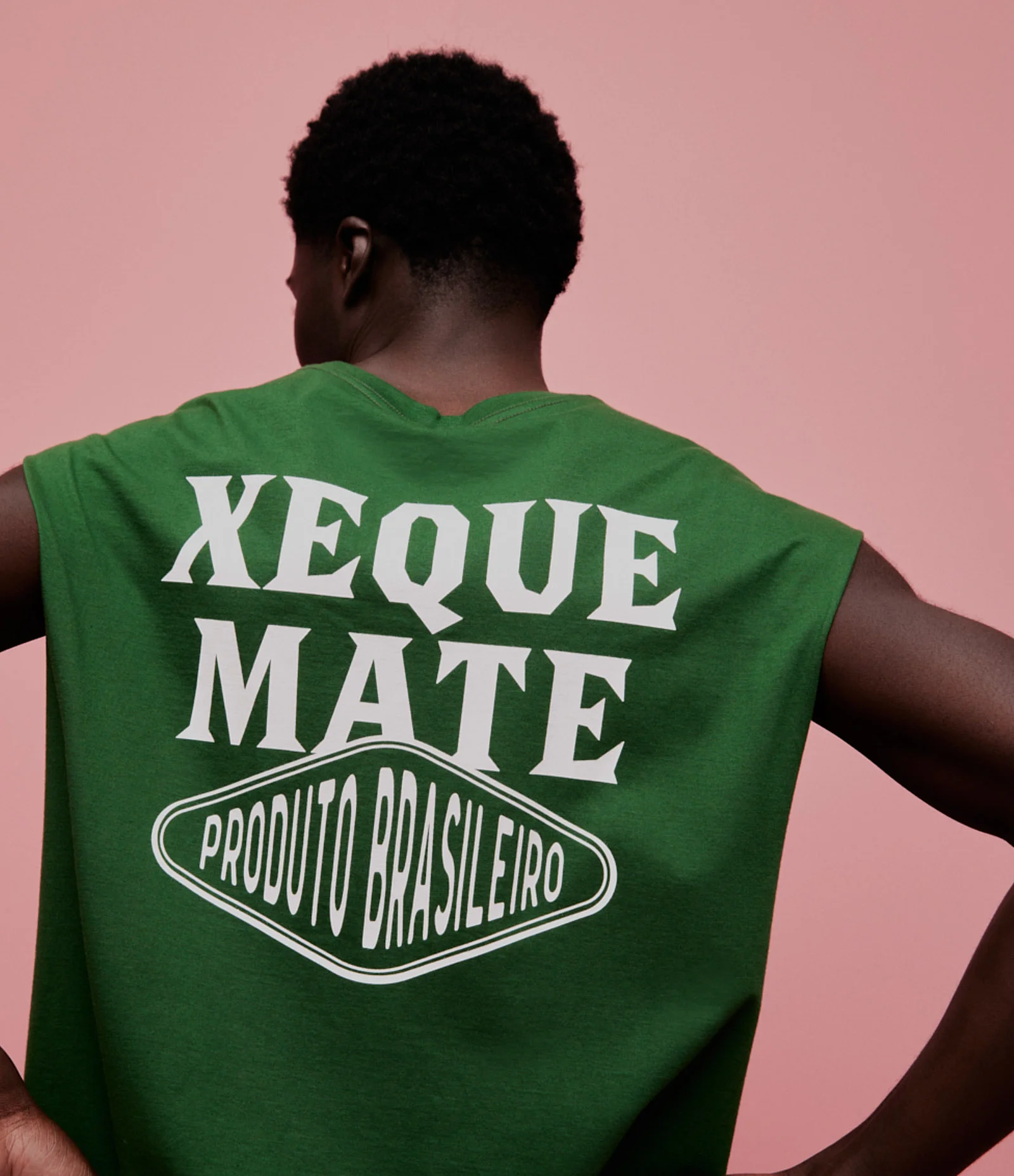 Regata Boxy em Algodão com Estampa Xeque Mate Verde 1