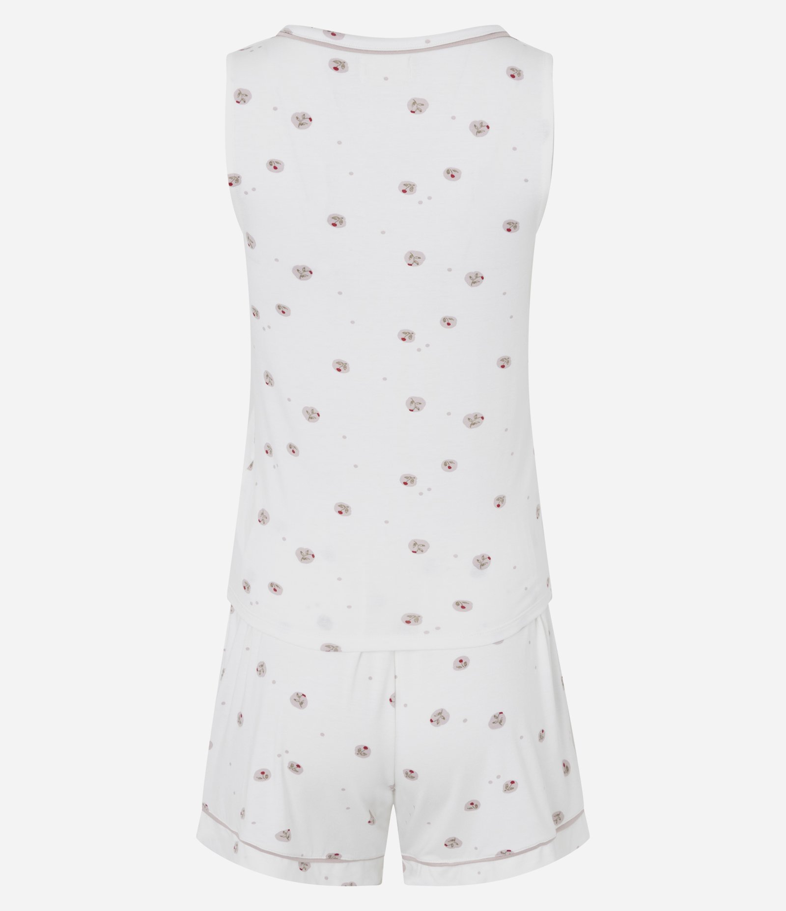 Pijama Curto em Viscolycra com Detalhe de Viés e Estampa Floral Branco 2