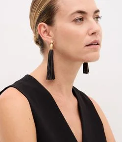 Brinco Fio em PU com Tiras Finas