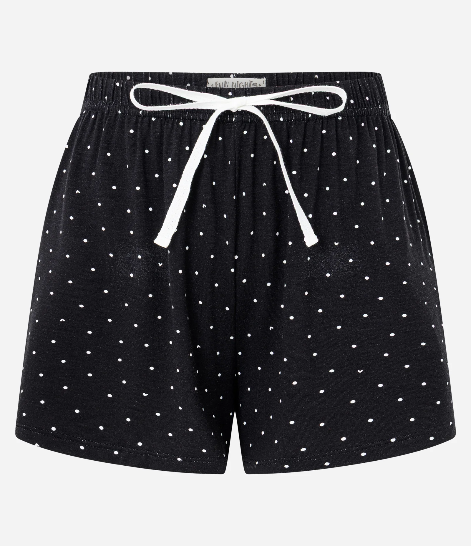 Short de Pijama em Viscose com Estampa Poa Preto 1