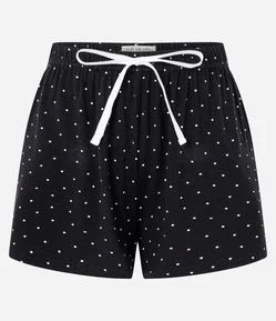 Short de Pijama em Viscose com Estampa Poa