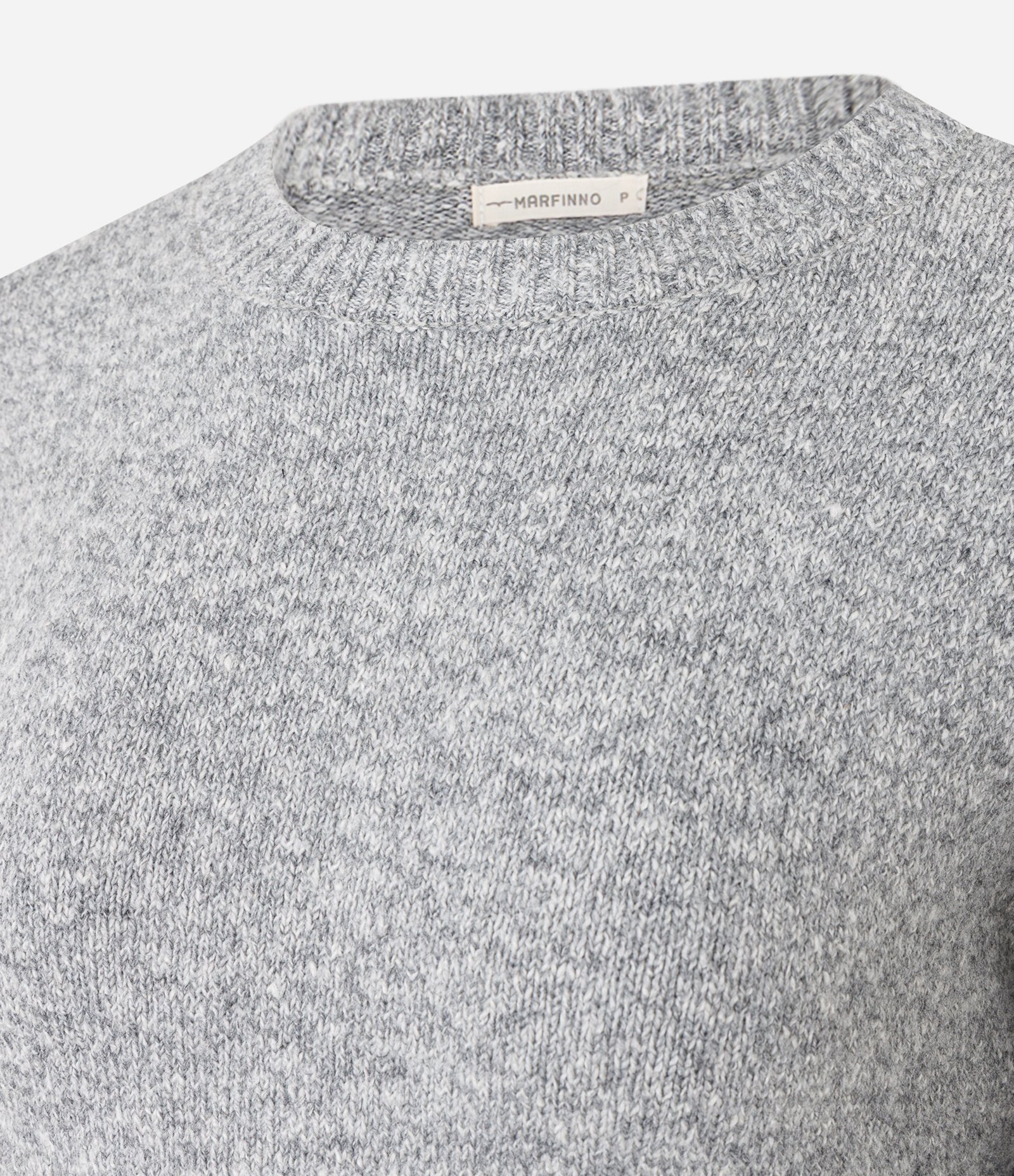 Suéter Regular em Tricô com Efeito de Camisa Embutida Cinza Claro 6