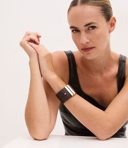 Bracelete em PU com Fivela e Ajuste