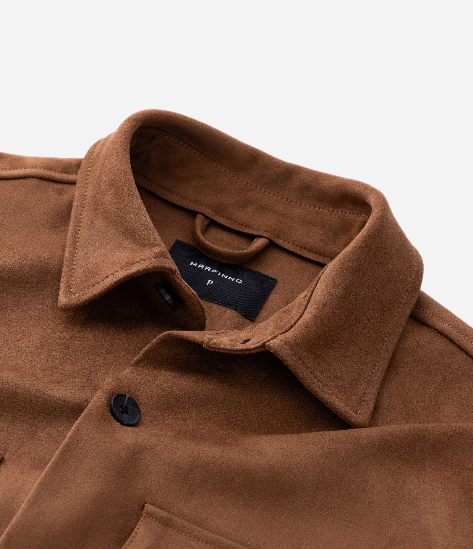 Jaqueta Overshirt Oversized em Suede Liso com Bolso Frontal Marrom 10