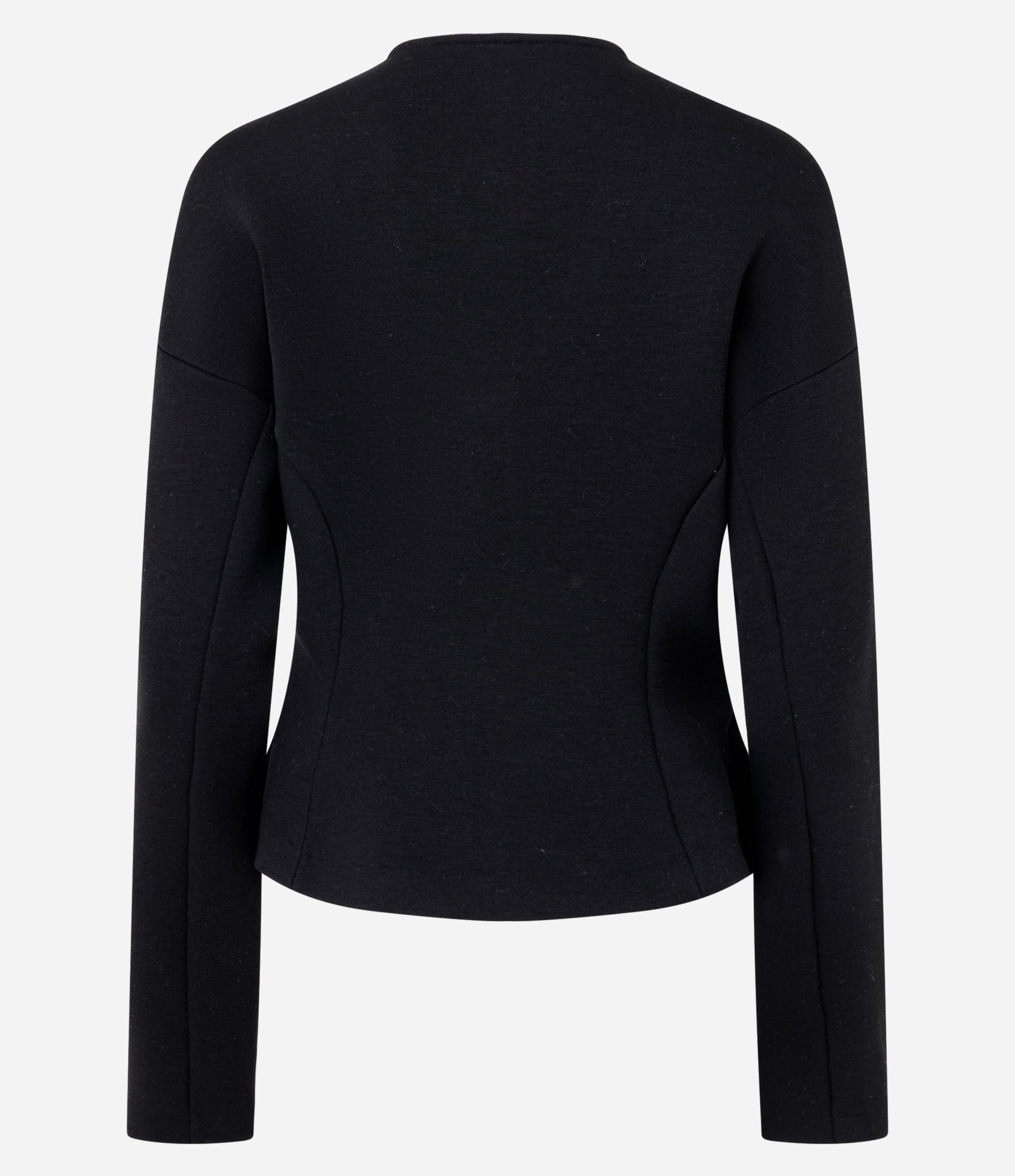 Jaqueta Acinturada em Ponto Roma com Zíper Preto 3