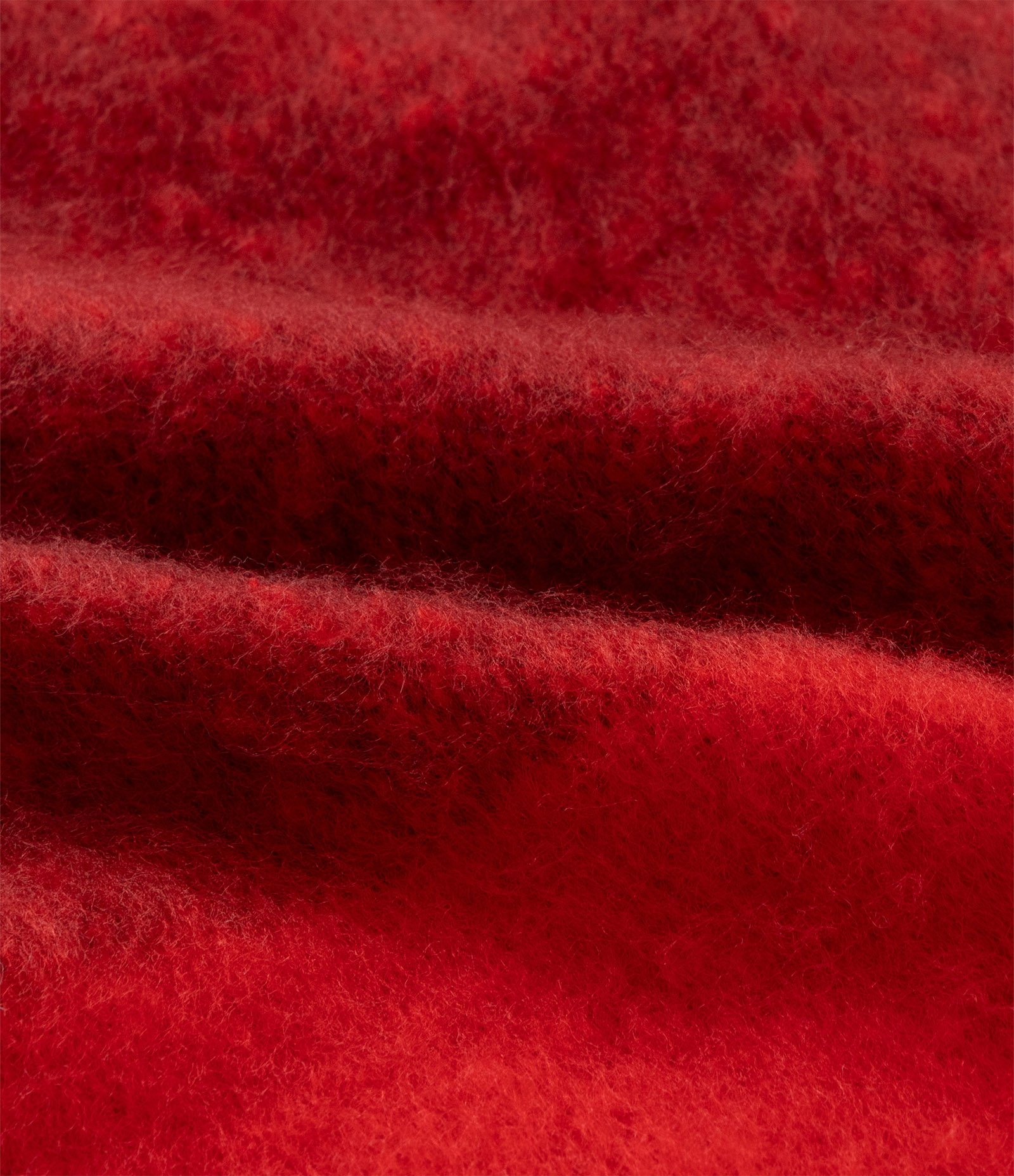 Cachecol em Flanela com Estampa Bloco de Cor e Franjas Vermelho 2
