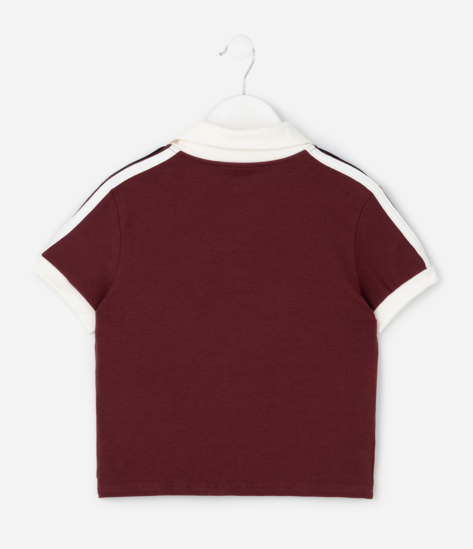 Camiseta Infantil Slim com Estampa Brooklyn e Gola Polo  – Tam 7 a 16 Bordô 3