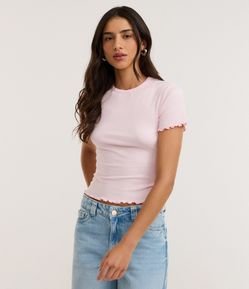 Blusa Manga Curta com Gola Redonda