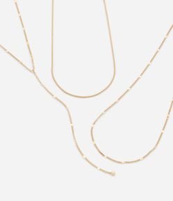 Colar Camadas em Metal com Corrente Fina