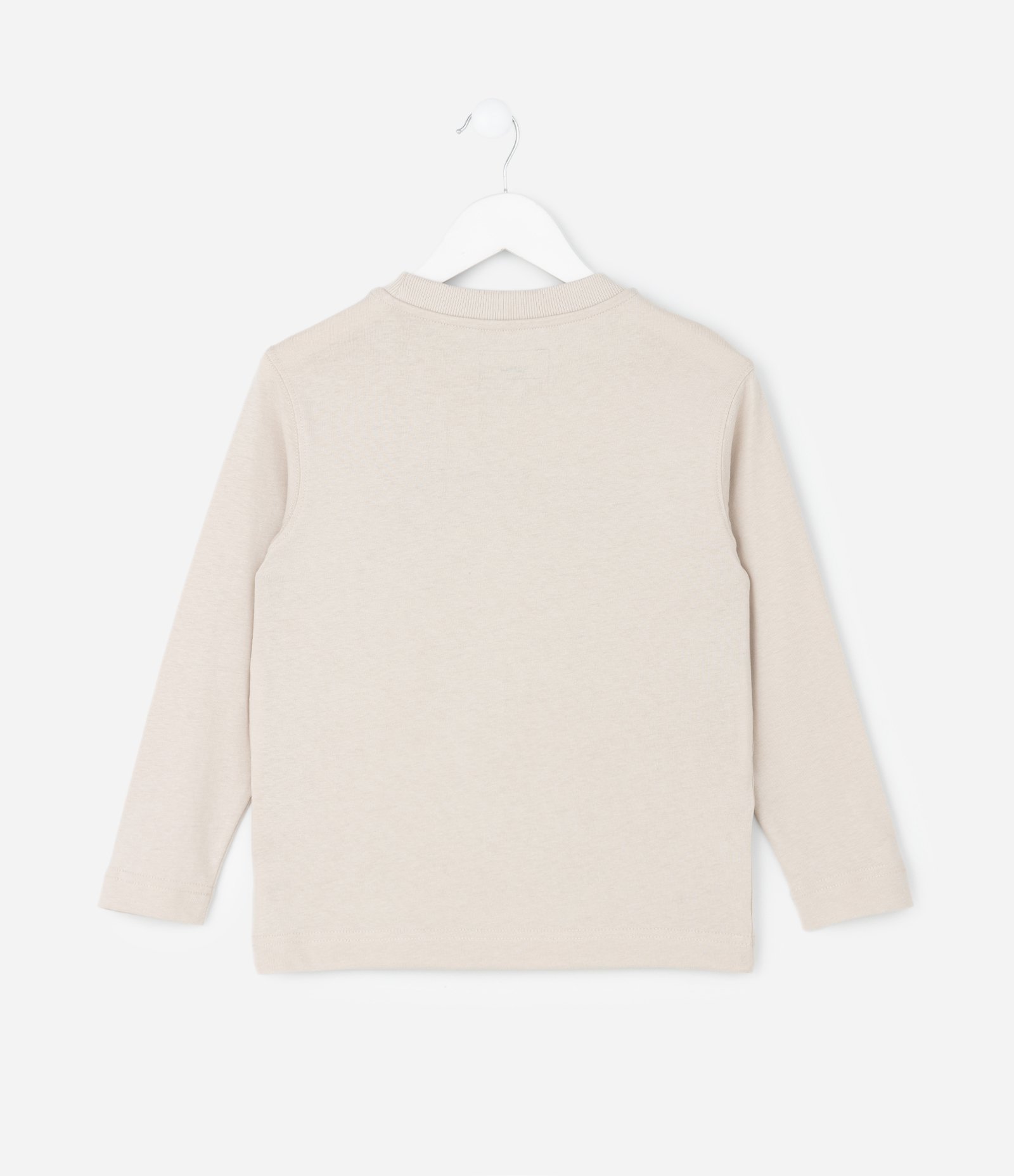 Camiseta Infantil com Lettering em Relevo – Tam 5 a 14 Anos Bege Claro 2