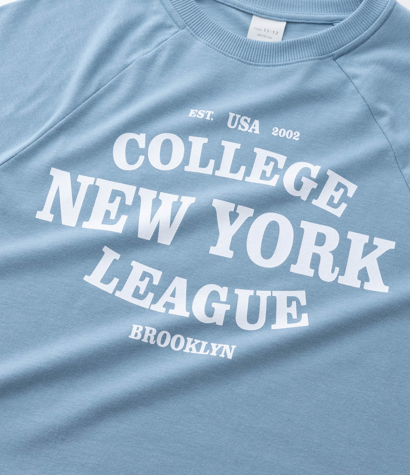 Camiseta Infantil com Estampa Lettering – Tam 7 a 16 Anos Azul 5