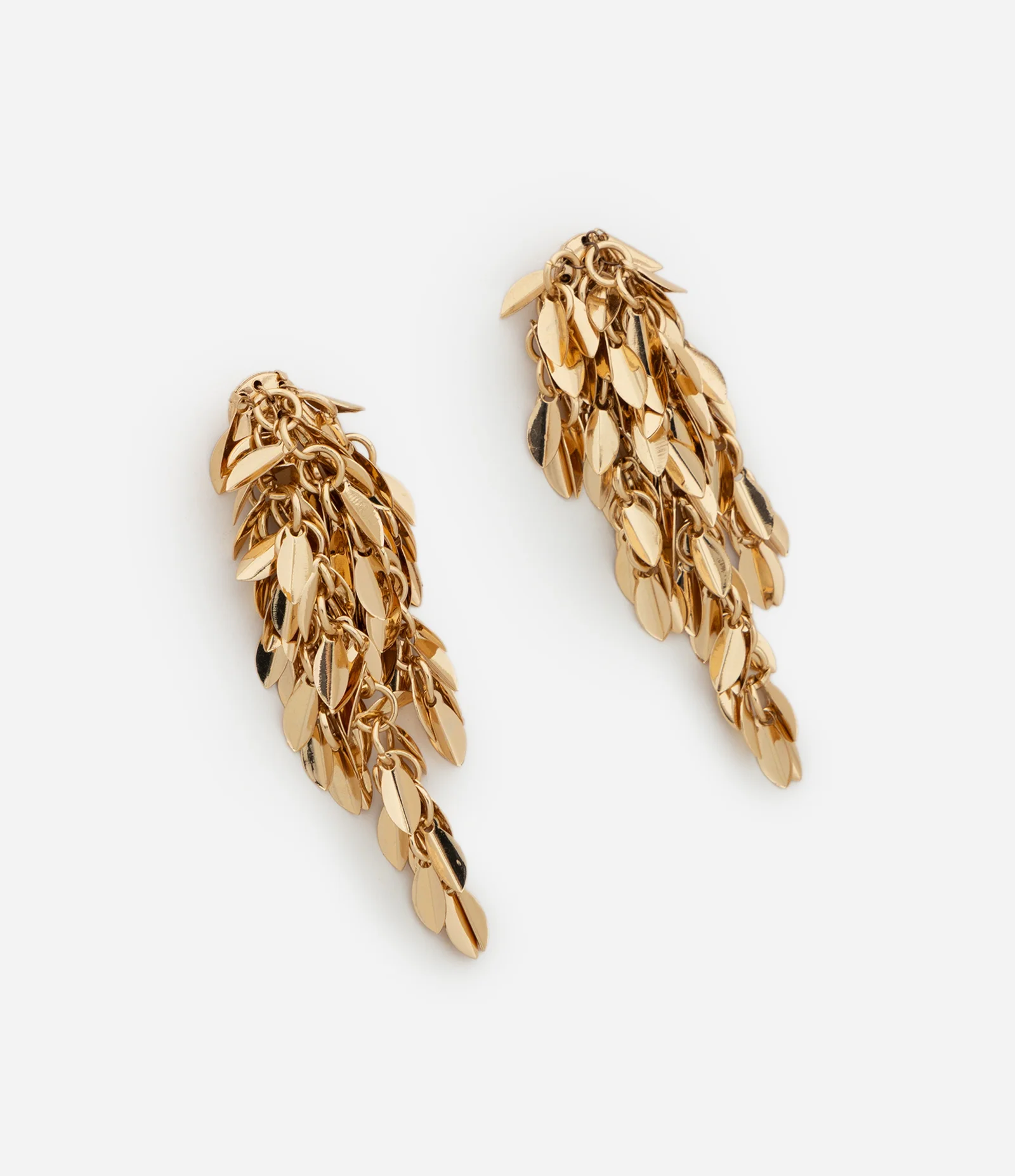 Brinco Médio com Efeito Chuvisco de Pétalas Dourado 1