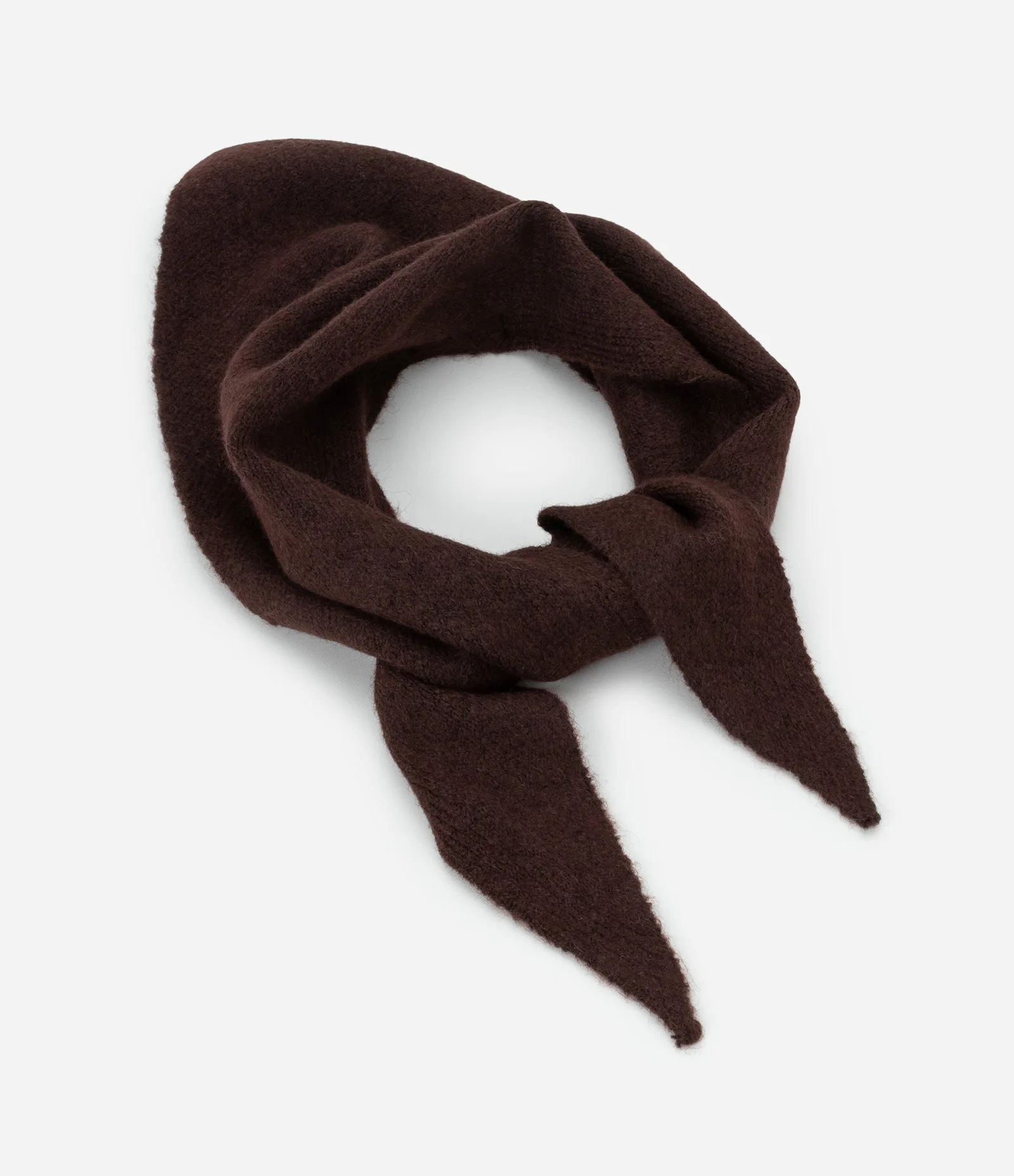 Cachecol Triangular em Tricô Marrom 1