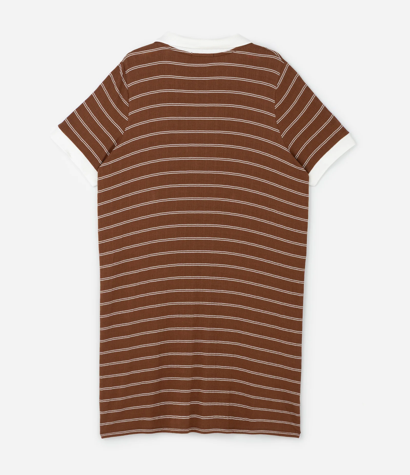 Vestido Curto em Viscose com Listras Curve & Plus Size Marrom 2