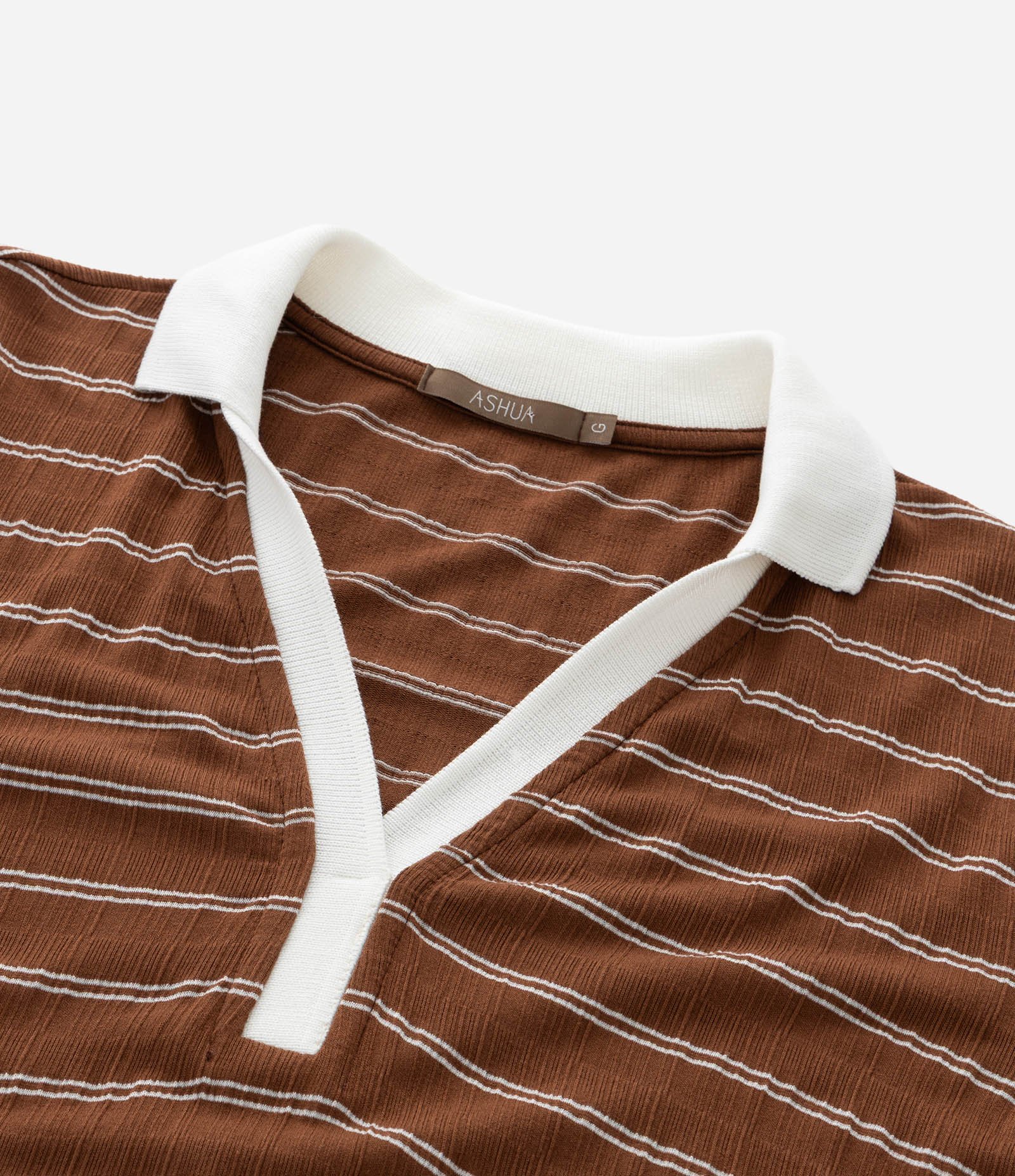 Vestido Curto em Viscose com Listras Curve & Plus Size Marrom 5