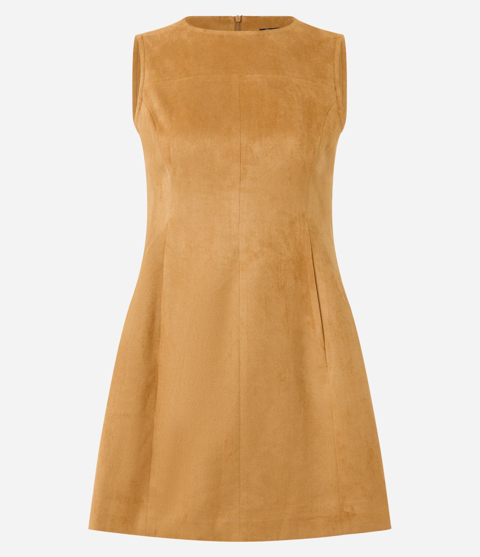 Vestido Curto em Malha Suede com Bolsos Marrom 5