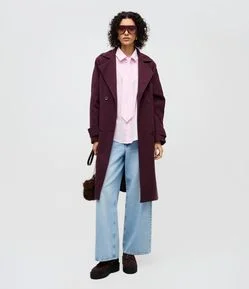 Casaco Longo com Fechamento de Dois Botões